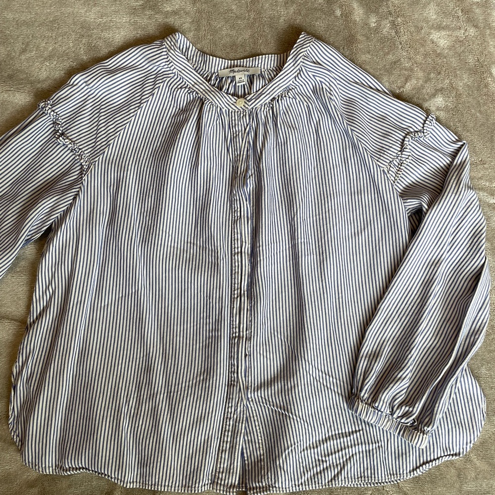MADEWELL Striped Button-Up Blouse